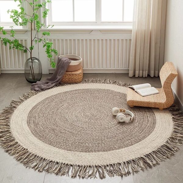 Fringed Ombre Round Rug