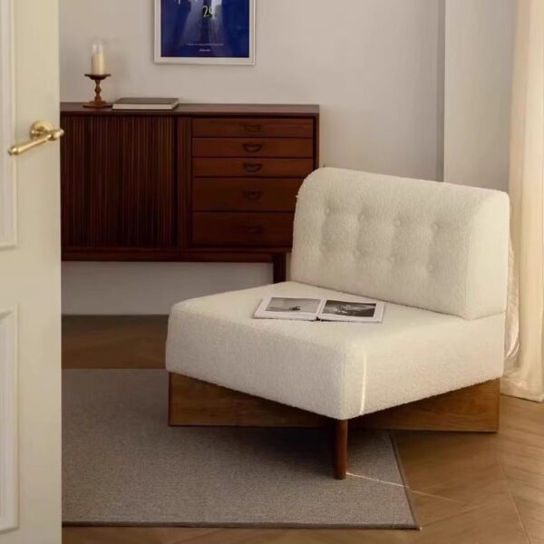 Ivory Boucle Lounge Chair