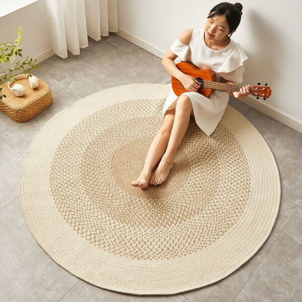 Ivory Gradient Round Rug