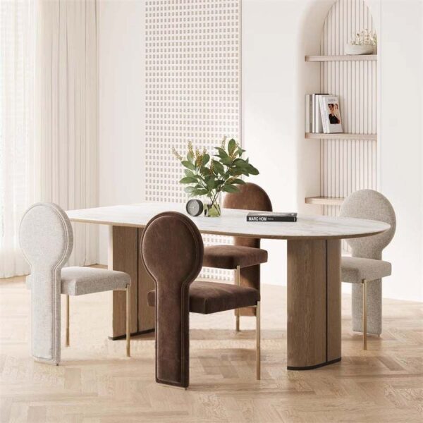 Round Back Velvet Dining Chair
