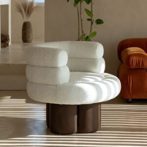 Sculpted Boucle Lounge Chair