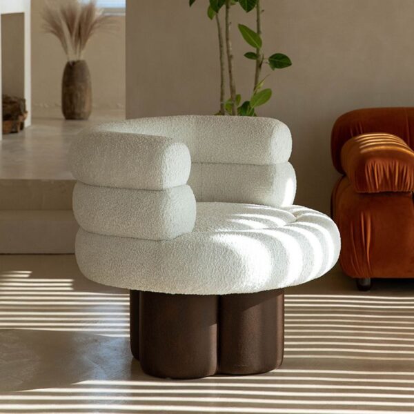 Sculpted Boucle Lounge Chair