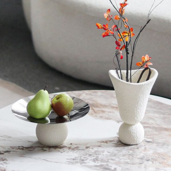 Textured Vase Tray Set
