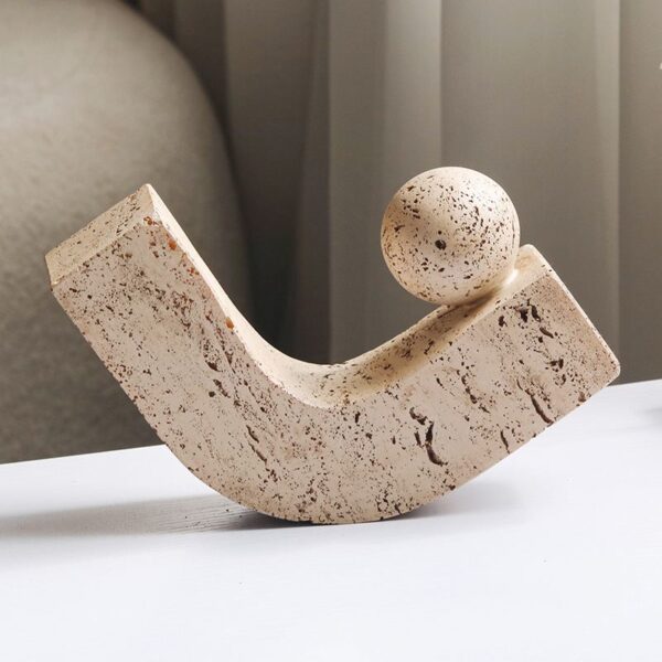 Travertine Balance Sculpture