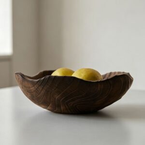 Carbonised Wood Fruit Bowl