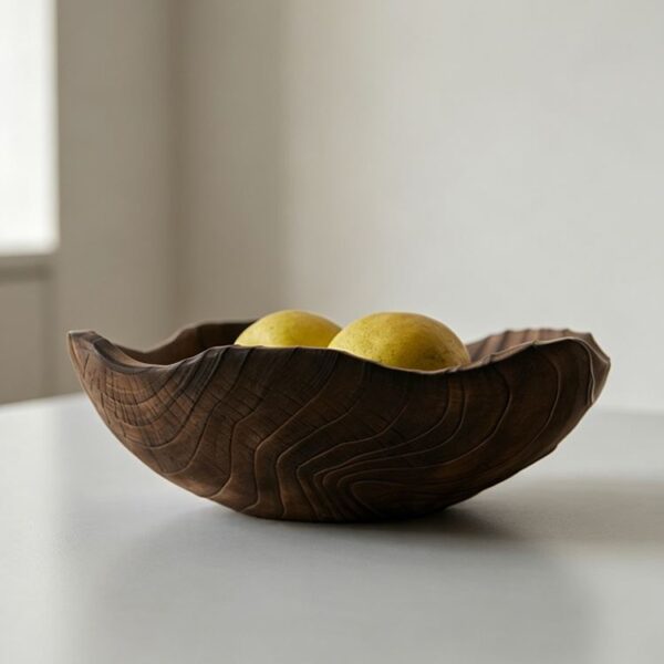 Carbonised Wood Fruit Bowl
