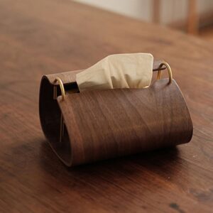 Curved Wood Tissue Box