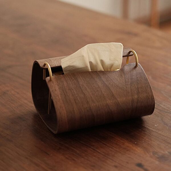 Curved Wood Tissue Box