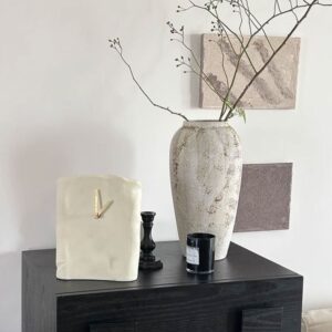 Fluted Stone Table Clock
