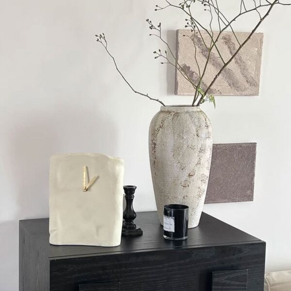 Fluted Stone Table Clock