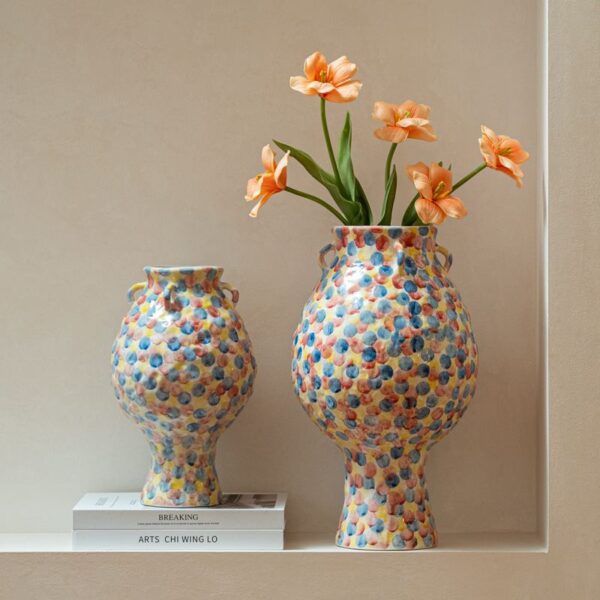 Multicolour Dot Ceramic Vase
