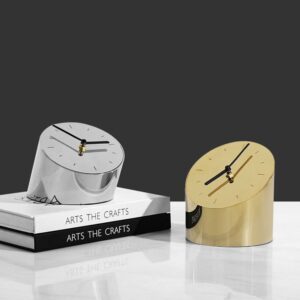 Sculptural Tilted Table Clock