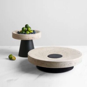 Travertine Round Tray